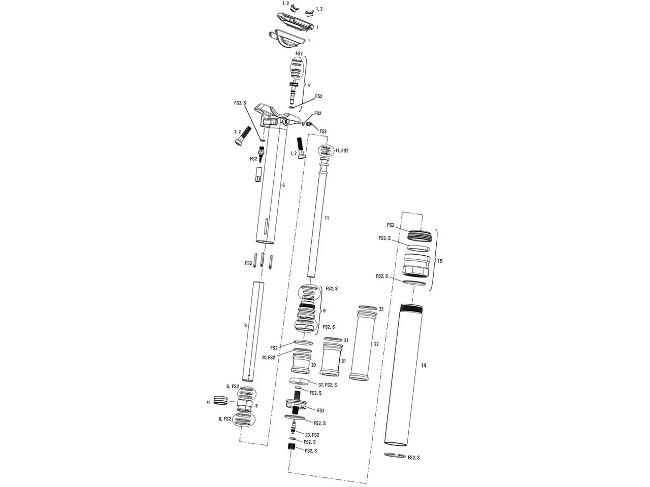 ROCKSHOX Reverb Dropper Post Spare Parts (A2 / 2013-2016) 1 ROCKSHOX Reverb Dropper Post Spare Parts (A2 / 2013-2016)
