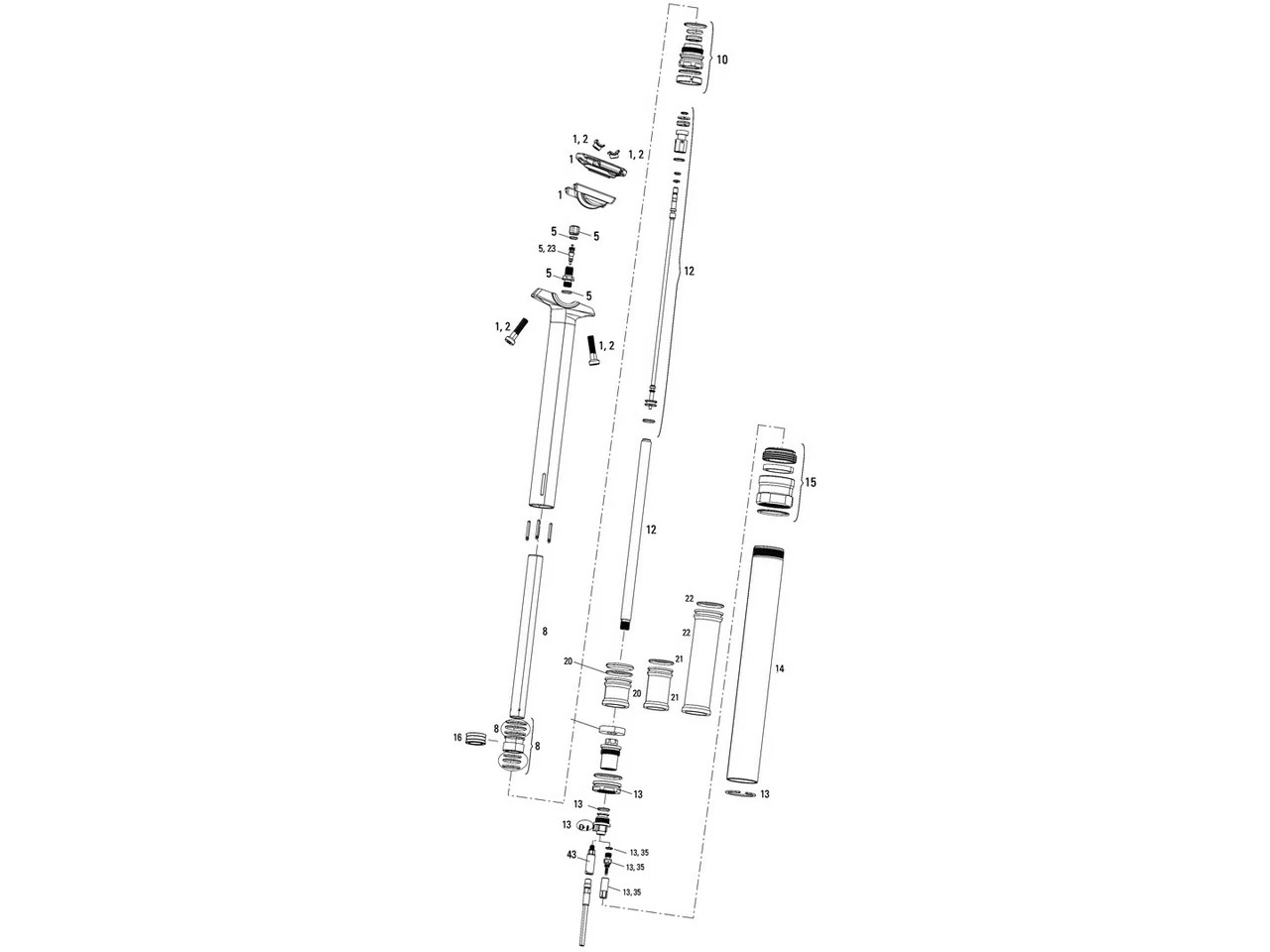 ROCKSHOX Reverb Stealth Dropper Post Spare Parts (A1 / 2010-2012) 1 ROCKSHOX Reverb Stealth Dropper Post Spare Parts (A1 / 2010-2012)